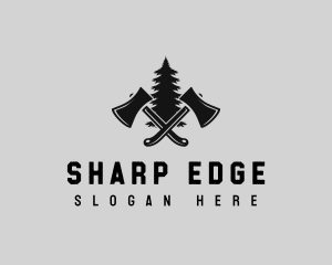 Axe Forest Lumberjack logo design