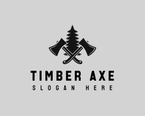 Axe Forest Lumberjack logo design