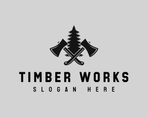 Axe Forest Lumberjack logo design