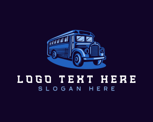 Road Trip - School Bus Transport logo design