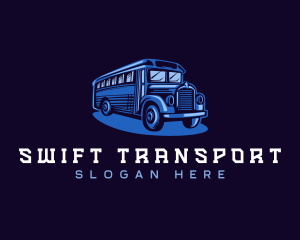 School Bus Transport logo design