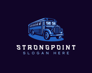 School - School Bus Transport logo design