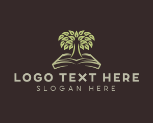 Learning - Book Learning Tree logo design