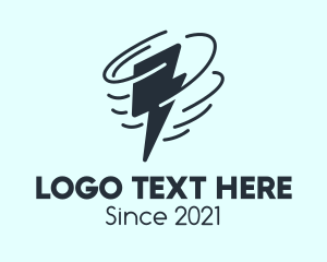 Disaster - Cyclone Lightning Bolt logo design