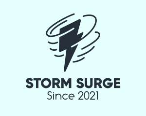 Hurricane - Cyclone Lightning Bolt logo design