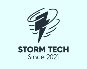 Storm - Cyclone Lightning Bolt logo design