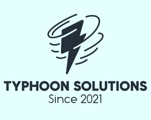 Typhoon - Cyclone Lightning Bolt logo design