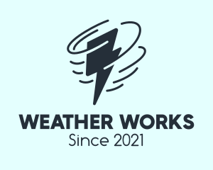 Meteorology - Cyclone Lightning Bolt logo design