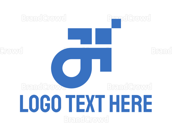 Blue Pixel Arrow Logo