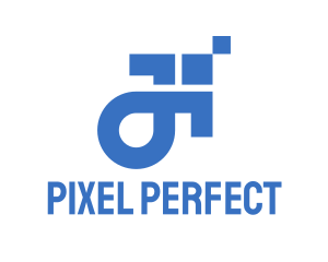 Blue Pixel Arrow logo design