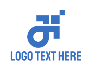 Graphics - Blue Pixel Arrow logo design