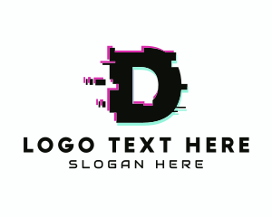 Programmer - Cyber Glitch Letter D logo design