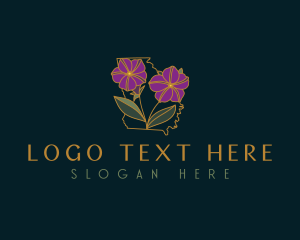 Map - Petunia Flower Georgia logo design