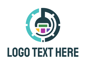 Colorful Tech Robotics logo design