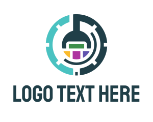 Cyber - Colorful Tech Robotics logo design