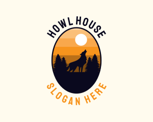 Howl - Howling Wolf Moon logo design