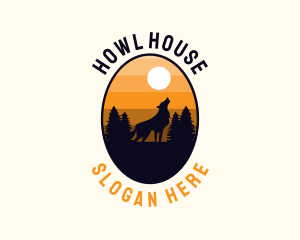 Howling Wolf Moon logo design