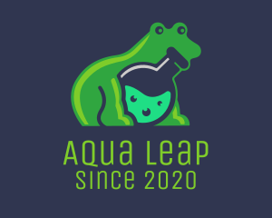 Lab Flask Frog logo design