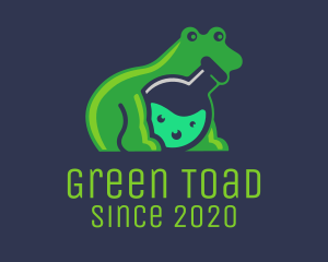 Toad - Lab Flask Frog logo design