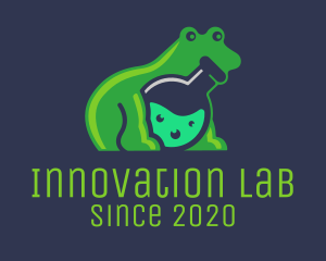 Lab Flask Frog logo design