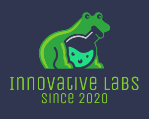 Lab Flask Frog logo design