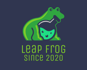 Lab Flask Frog logo design