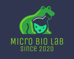 Lab Flask Frog logo design