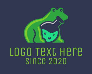 Toxic - Lab Flask Frog logo design