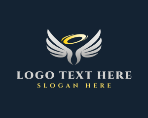 Religion - Cherub Halo Wings logo design