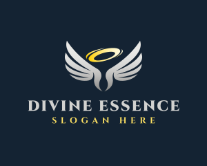 Divine - Cherub Halo Wings logo design