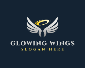 Cherub Halo Wings logo design