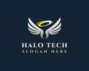 Cherub Halo Wings logo design