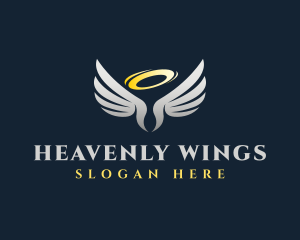 Cherub Halo Wings logo design