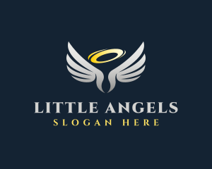 Cherub Halo Wings logo design