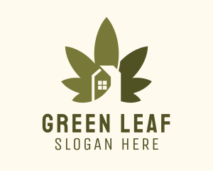 Weed Leaf House  logo design