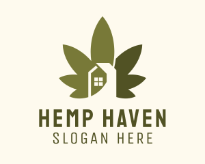 Weed Leaf House  logo design