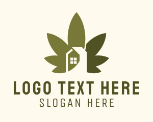 Leaf - Weed Leaf House logo design