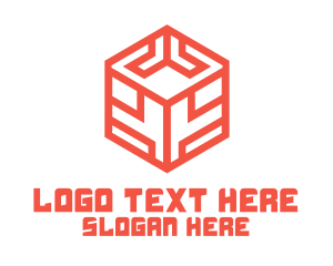 Database - Orange Digital Cube logo design