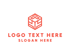 Orange Digital Cube logo design
