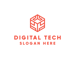 Digital - Orange Digital Cube logo design
