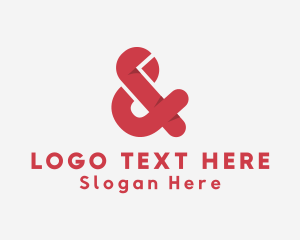 Ligature - Red Ampersand Lettering logo design