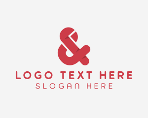 Modern - Red Ampersand Lettering logo design