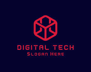 Digital - Digital Technology Cube logo design