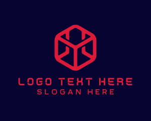 Digital Technology Cube logo design