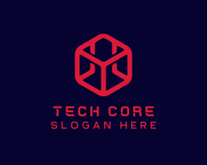 Digital Technology Cube logo design