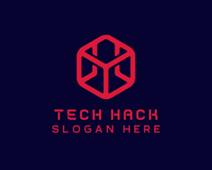 Digital Technology Cube logo design