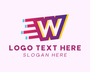 Moving - Speedy Motion Letter W logo design