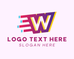 Gadget Store - Speedy Motion Letter W logo design