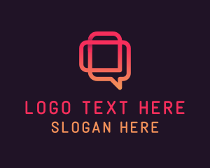 Negative Space - Chat Message Speech logo design