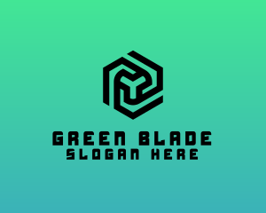 Cube Rotary Blade logo design